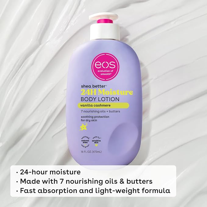 Bundle of eos Shea Better Body Lotion + Body Oil, Vanilla Cashmere, 24-Hour - Image 3