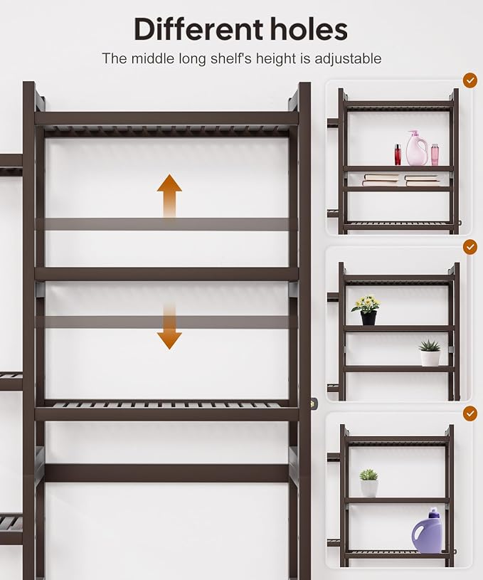 Homde Over The Toilet Storage, Bamboo Bathroom Organizer - Image 5