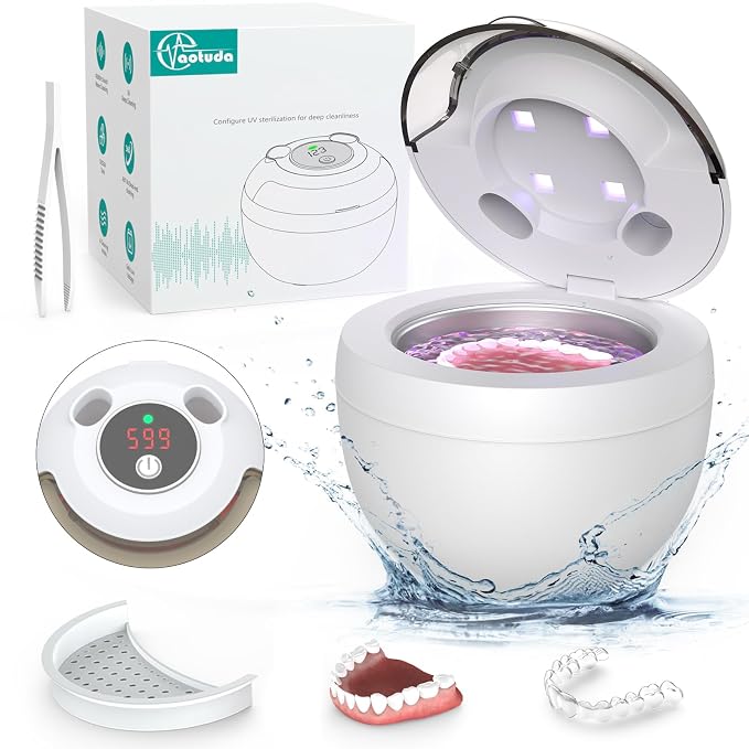 45kHz Retainer Cleaner Machine, 200ML Ultrasonic Dental Cleaning Pod by AotudaUltrasonicCleaner