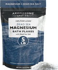 Aromasong Raw Magnesium Flakes for Bath + Dead Sea Salt for Soaking - 5 Lb by Aromasong