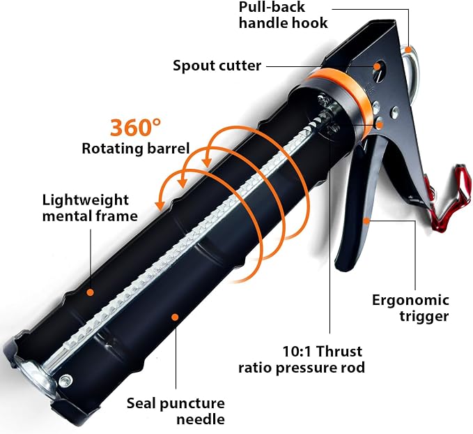 Caulk Gun Kit - Smooth Silicone Caulking Tools The Smarter Way to Seal & - Image 3