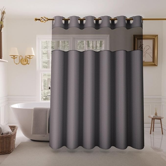 Inhousolu No Hook Shower Curtain by INHOUSOLUHOMEDECOR