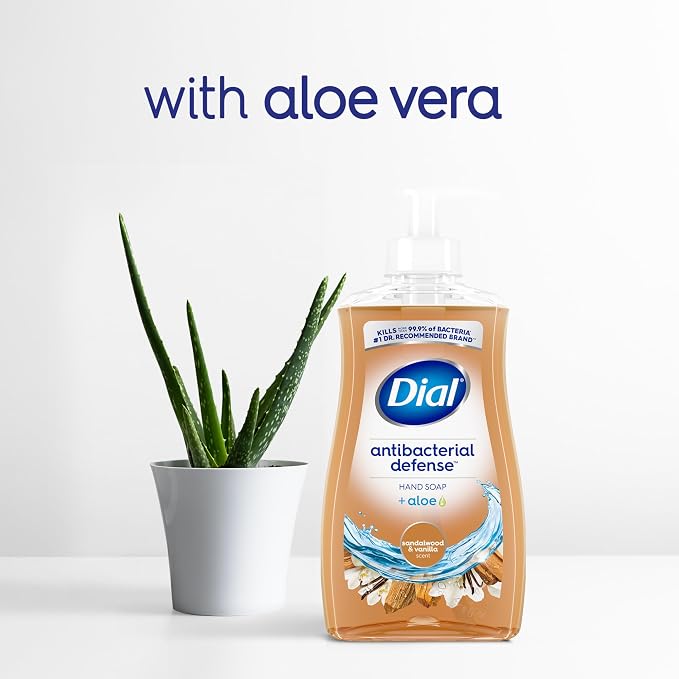 Dial Antibacterial Defense Liquid Hand Soap + Aloe, Sandalwood & Vanilla Scent - Image 5