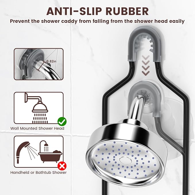 REINHARDT Shower Caddy Hanging, Rustproof Shower Caddy Anti-Swing Shower - Image 7