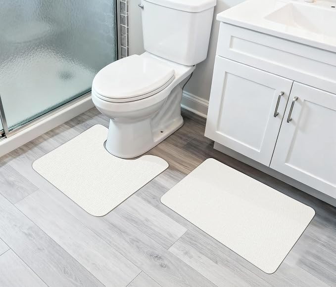 Bathroom Rugs Set 2 Pieces, Thin Bathroom Mats, Toilet Rugs, Quick Dry - Image 6