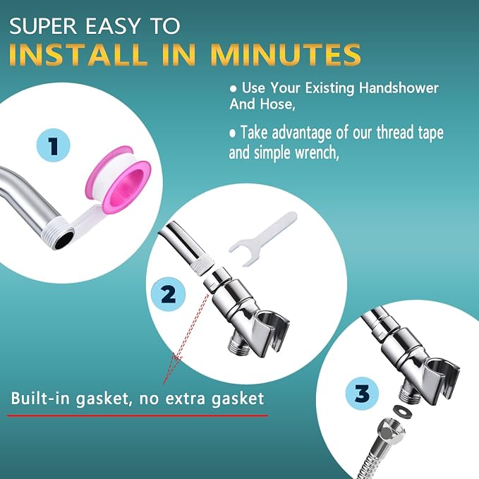 All Metal Handheld Shower Head Holder - Image 5