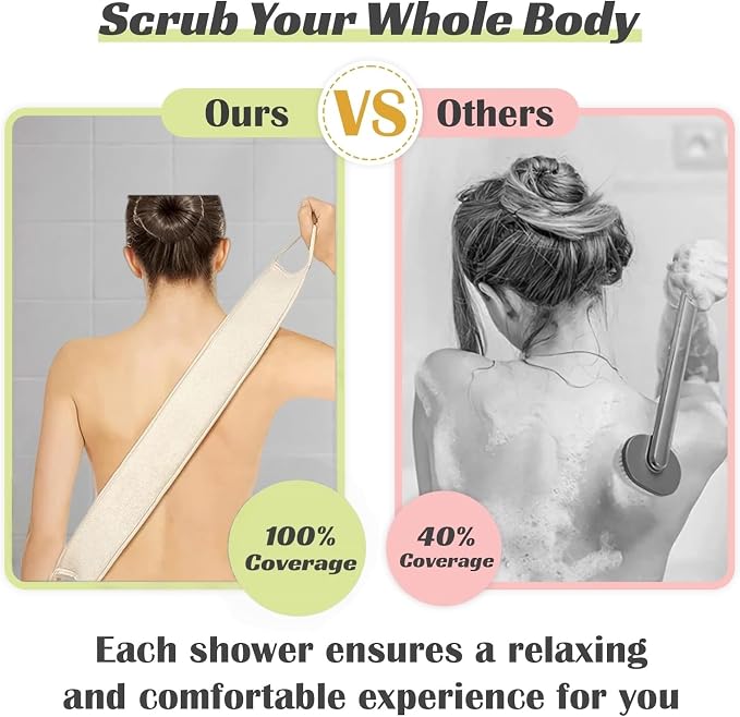 Natural Loofah Sponge Back Scrubber - Image 3