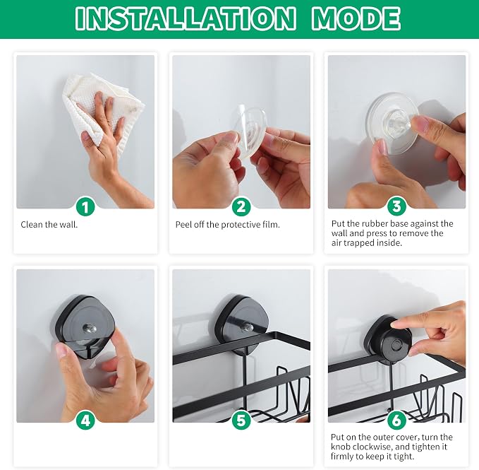 KEGII Shower Caddy Suction Cup – Removable Suction Bathroom Organizers Shelf - Image 7