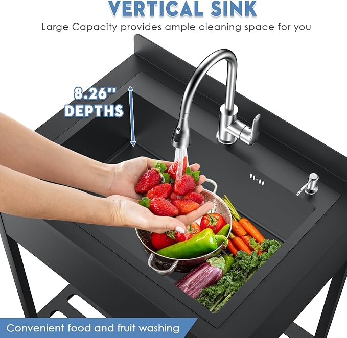 33inch Stainless Steel Freestanding Utility Sink - Image 2