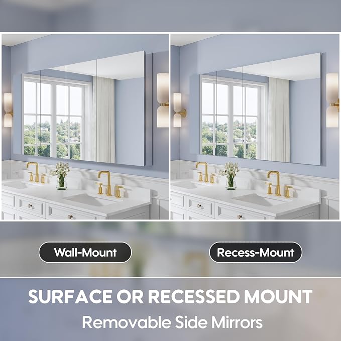 WELLFOR 72" x 36" Bathroom Medicine Cabinet - Image 5