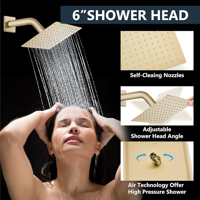 Aolemi Shower Faucet Set Ceiling Mount Shower System Rough-in Valve and Shower - Image 5