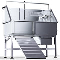 46" Dog Washing Station, Professional Stainless Steel Dog Bathtub w/Ramp & by DYTREND