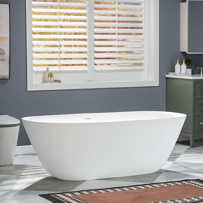 WOODBRIDGE 67" L x 32-5/8" W Luxury Contemporary Solid Surface Stone Resin - Image 4
