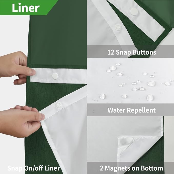 No Hooks Needed Linen Textured Shower Curtain - Image 5