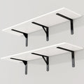 White Floating Shelves 40"W x 12"D, Deep Wall Shelves by FunMemories