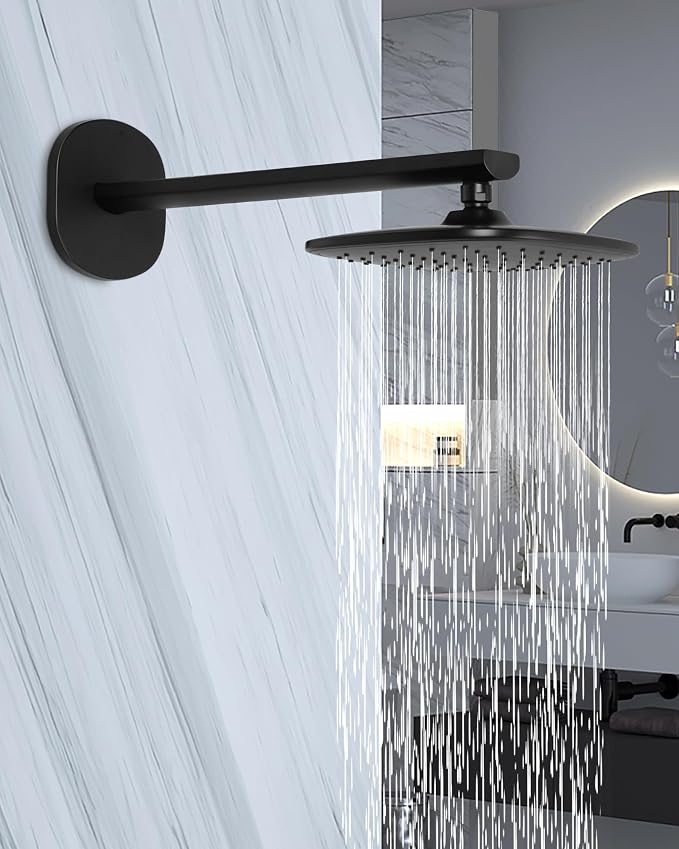 PHASAT Shower Arm with Flange, Stainless Steel Shower Head Extension Arm - Image 4