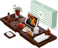 Bathtub Caddy Tray for Tub, Foldable Bamboo Bath Table Tray by Artmalle