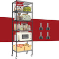 6-Tier Rolling Storage Shelves, 750 lbs Capacity Heavy Duty Metal Shelving by Homtura