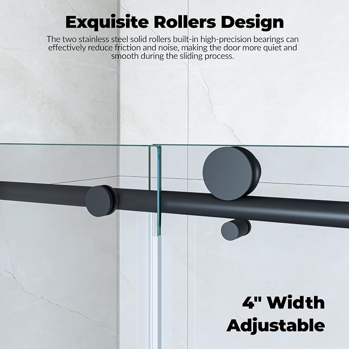 Frameless Shower Door, Adjustable 56"-60" Width x 76" Height, Features 6mm SGCC - Image 4