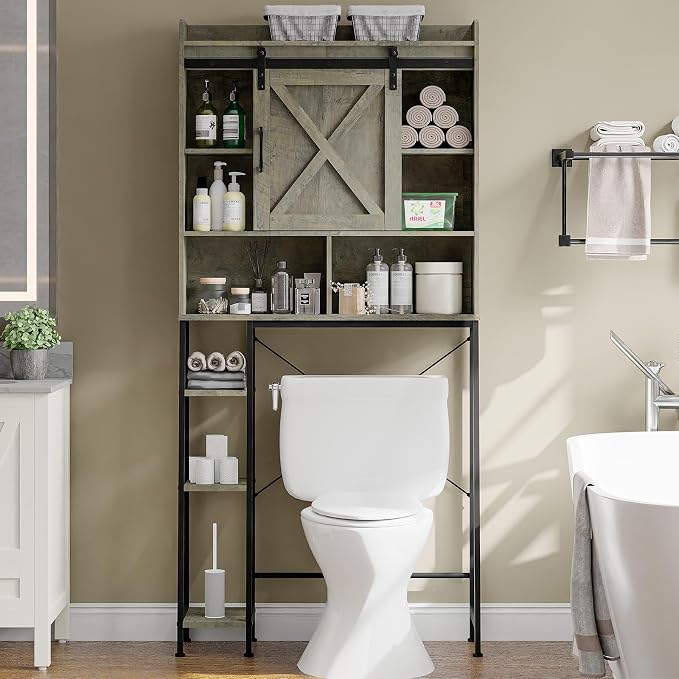 Vabches Over The Toilet Storage Cabinet, Farmhouse Storage Cabinet Over Toilet - Image 7