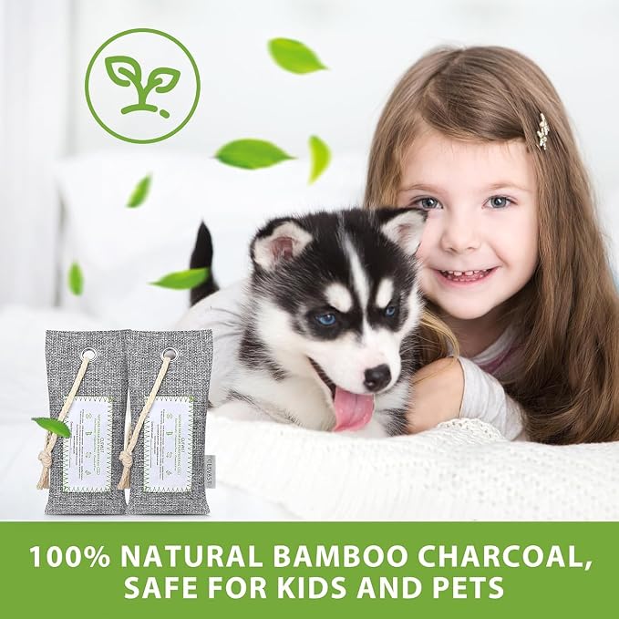 CLEVAST 6 Pack Activated Bamboo Charcoal Air Purifying Bags, Natural Fresh Odor - Image 6