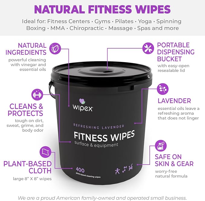 Wipex Gym Wipes – Natural Fitness Equipment Wipes, Plant-Based Cloth - Image 3
