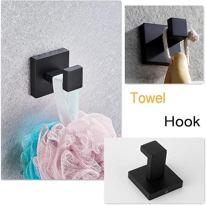 4-Piece Bathroom Hardware Set, Towel Rack Towel Bar Towel Holder Toilet Paper - Image 5