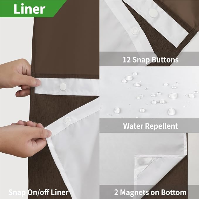 No Hooks Needed Linen Textured Shower Curtain - Image 5