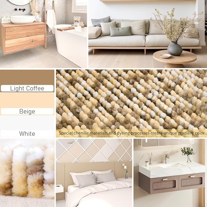 Yimobra Bath Mats for Bathroom Non Slip, Extra Soft Chenille Bathroom Rugs - Image 5