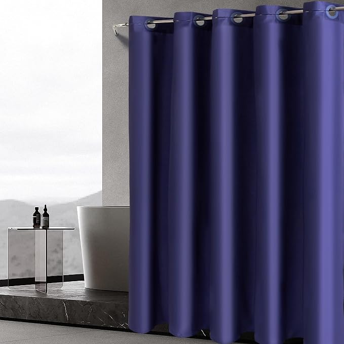 Furlinic Stall Size Shower Curtain No Hooks Needed, Half Size Polyester Fabric - Image 5