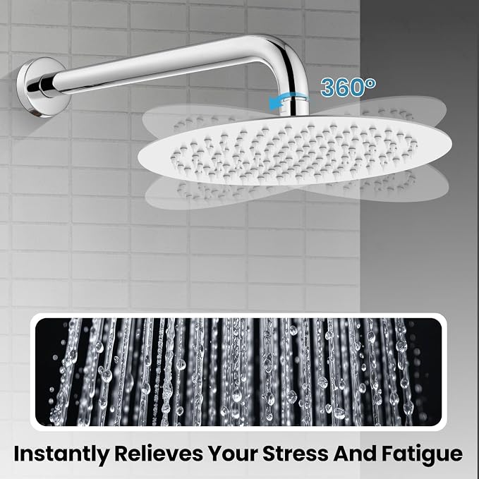 Airuida Shower Fixtures 2 Functions Shower Faucet Set Wall Mounted - Image 3
