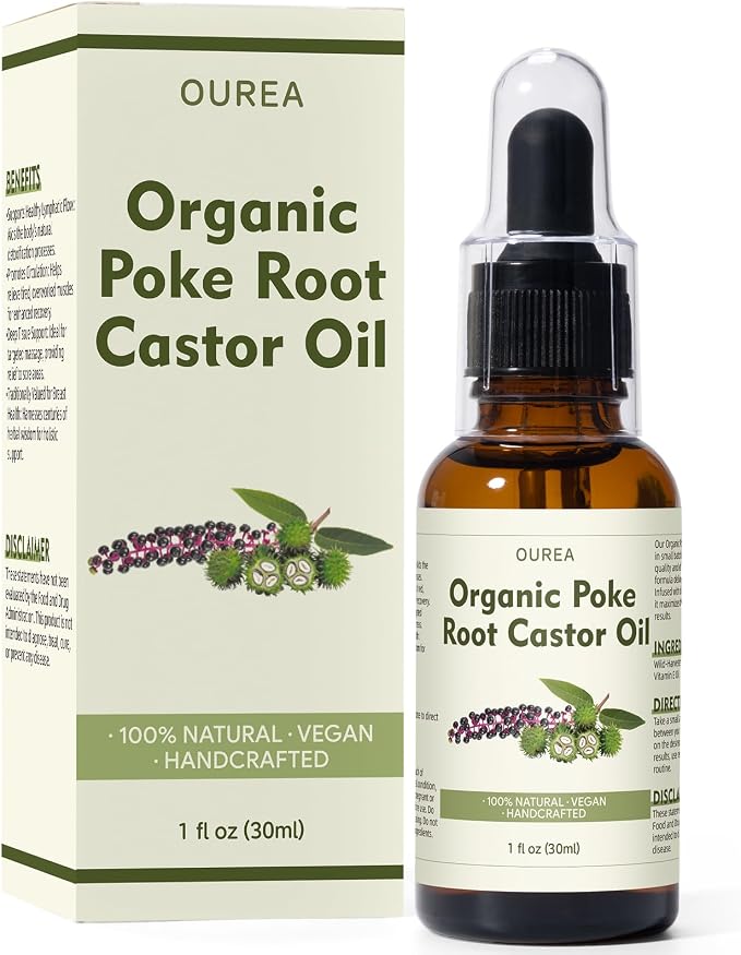 Organic Poke Root Castor Oil – 1 Fl Oz Natural Lymphatic Support Massage Oil - Image 7