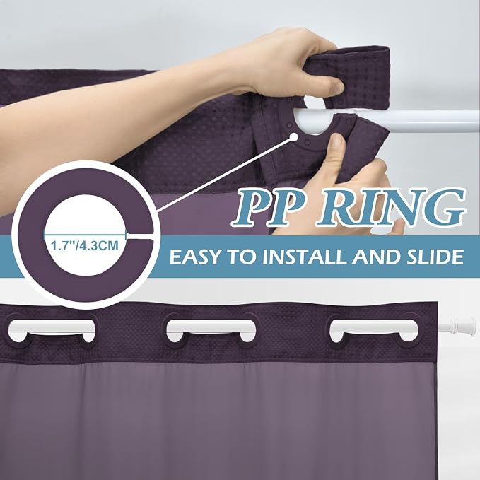 Purple Long Hotel Style Shower Curtain - Image 3