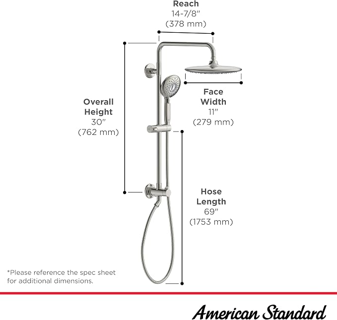 American Standard 102907GN00 Spectra Versa 24-Inch 4-Function Retrofit Shower - Image 5
