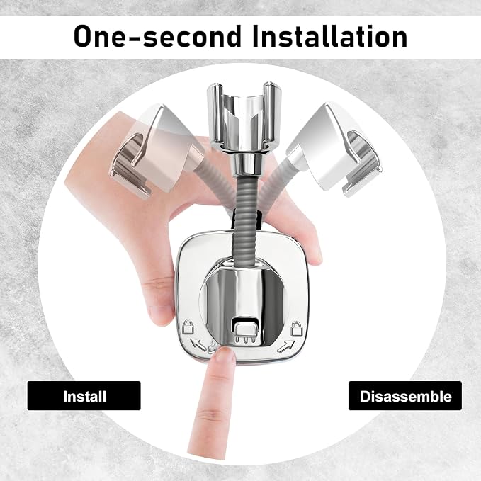 Handheld Shower Head Holder Suction, 360° Adjustable Shower Head Holder Wall - Image 4