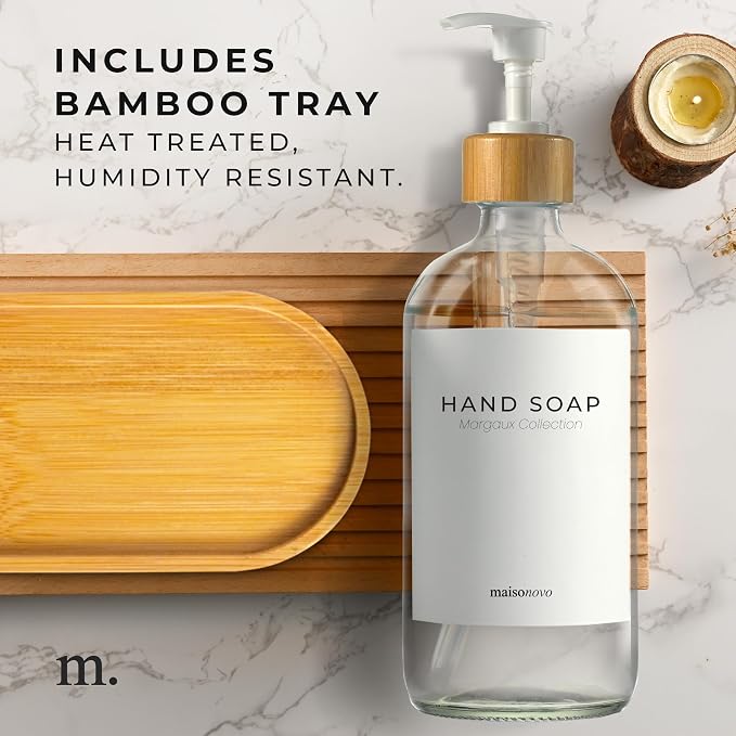 Maisonovo Glass Soap Dispenser Bathroom Set | Hand Soap and Dish Soap Dispenser - Image 7