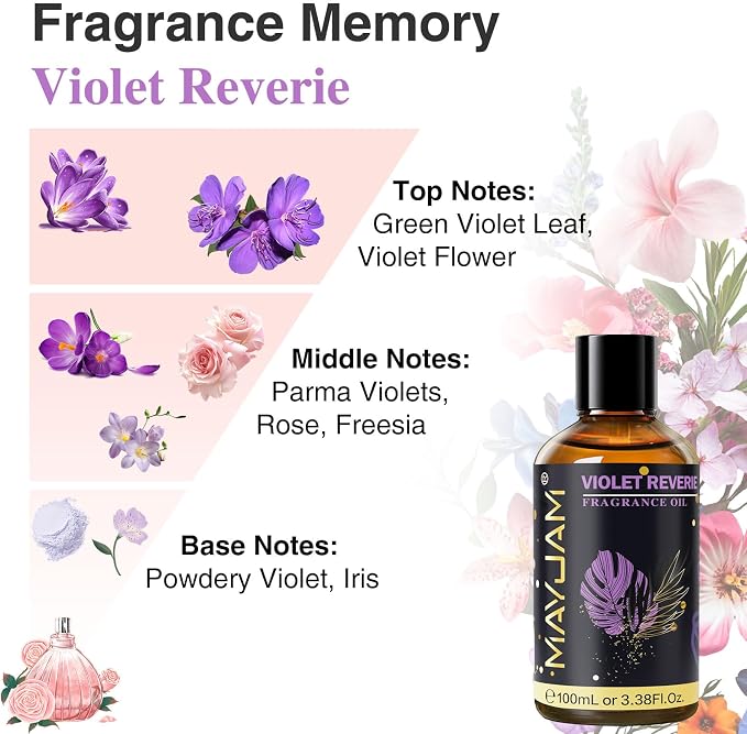 Violet Reverie Fragrance Oil Essential Oil, MAYJAM 3.38FL.OZ Violet Reverie Oil - Image 4