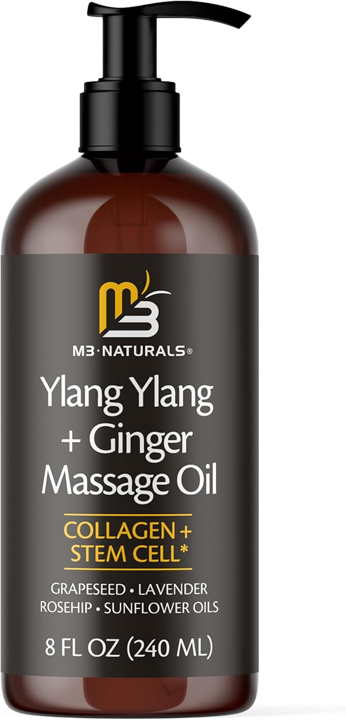 Ylang Ylang + Ginger Lymphatic Drainage Massage Oil – by M3Naturals