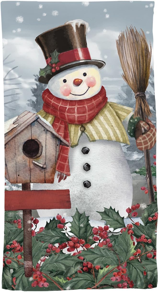 Briarwood Lane Jolly Snowman Welcome Cotton Hand Towel by BriarwoodLane