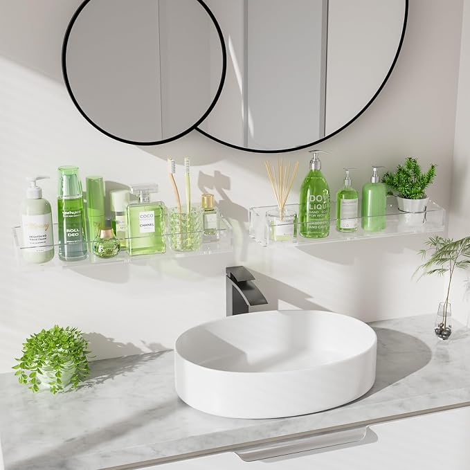 4PCS Acrylic Floating Shelves for Wall, Bathroom Shelf - Image 7