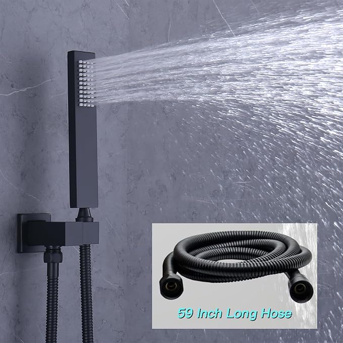 Temperature Display Shower Faucet Set Matte Black Shower System - Image 4