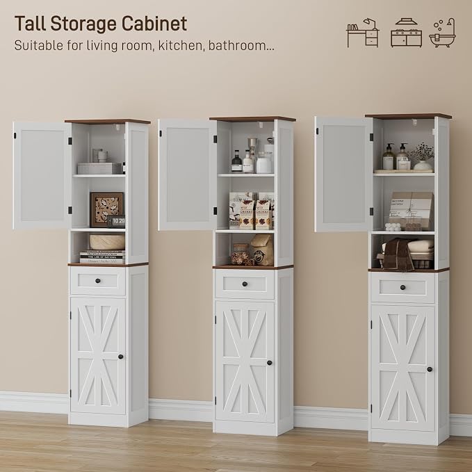 67" H Tall Bathroom Cabinet, Narrow Storage Cabinet - Image 7