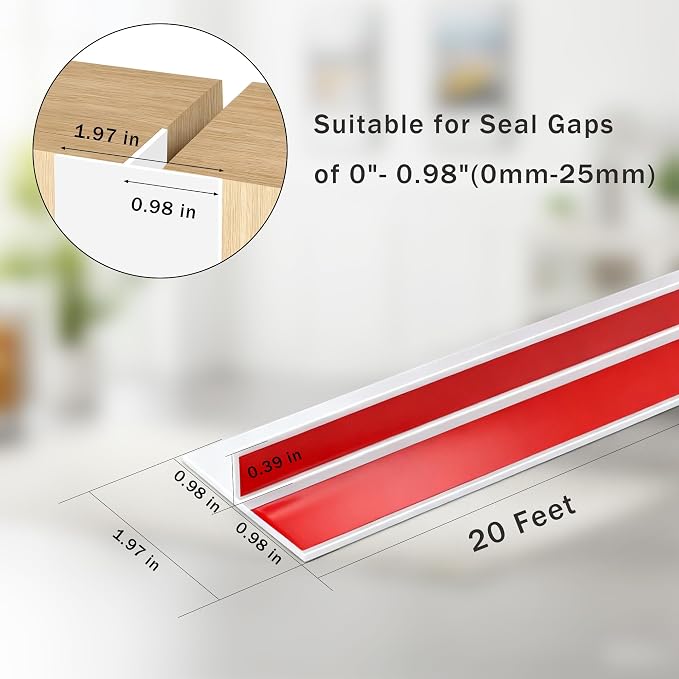 20Ft T-Shaped Door Draft Stopper, Silicone Weather Stripping Seal Tape - Image 2