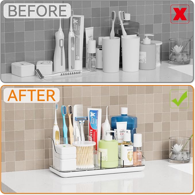 Yieach Mens Bathroom Organizer Countertop, Bathroom Sink Caddy Countertop - Image 6
