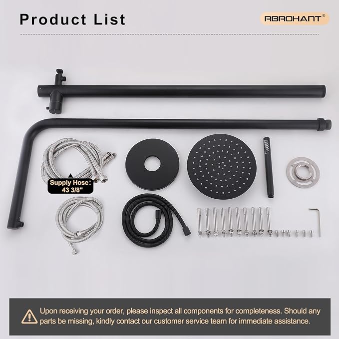 RBROHANT Freestanding Outdoor Shower Black, 316 Marine Grade Stainless Steel - Image 7