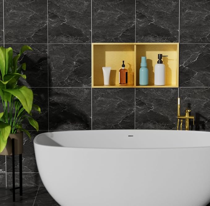 Non Tile Tube Niche Boxes for Showers, Bathroom Niche Double Shelves, Stainless - Image 2