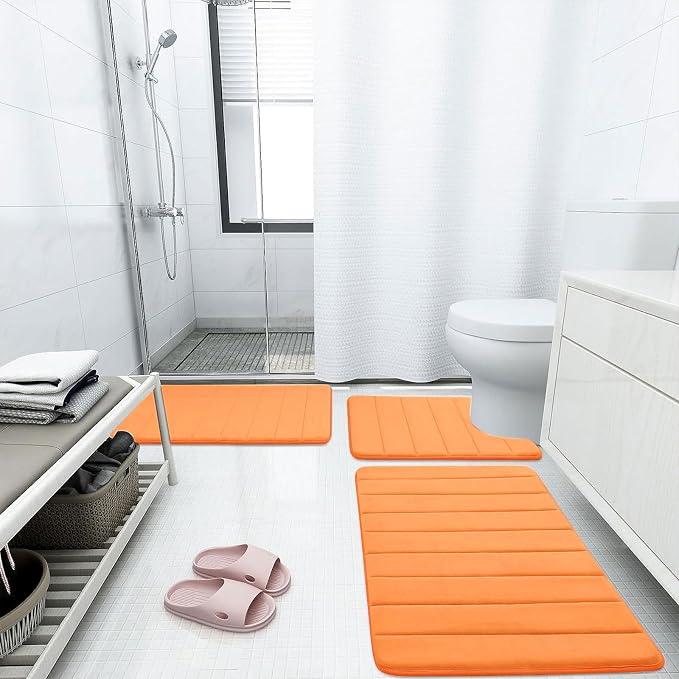 Buganda Memory Foam Bath Mat, Ultra Soft and Non-Slip Bathroom Rugs, Water - Image 6