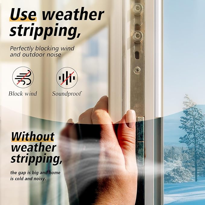SUNMON D-Type Strip Door Weather Stripping Door Seal Self Adhesive Foam - Image 5