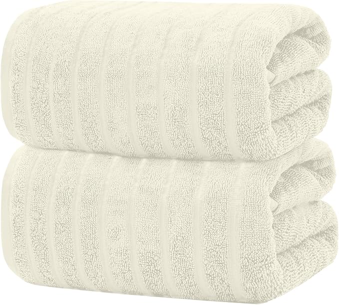 DAN RIVER Pack of 2 Bath Sheet 35x70 Inches, Extra Large Ribbed Quick Dry Bath by DanRiver