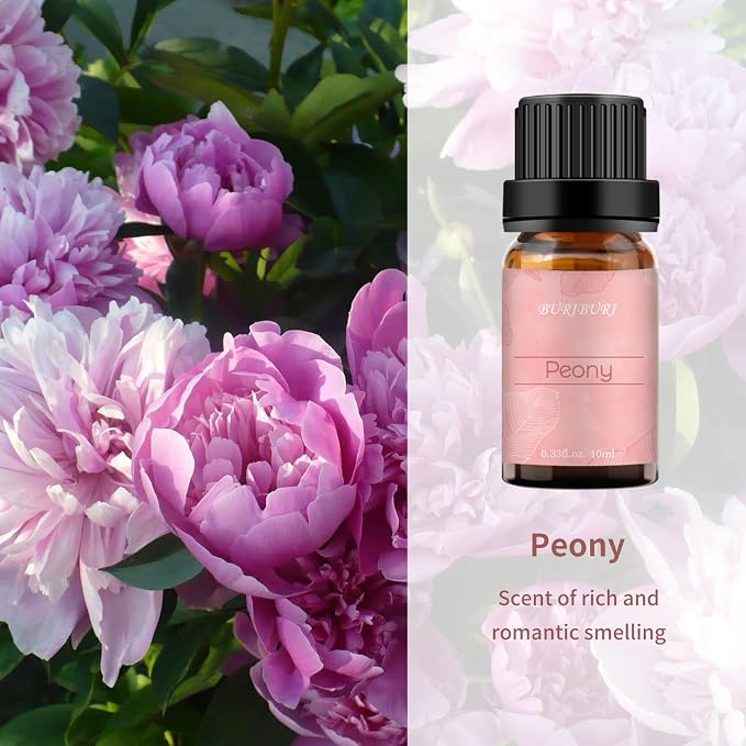 BURIBURI Lotus Essential Oil and Peony Essential Oils Gifts Set 2Pack, 100% - Image 3